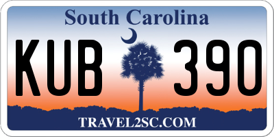 SC license plate KUB390