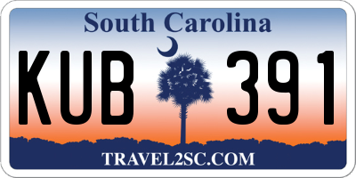 SC license plate KUB391