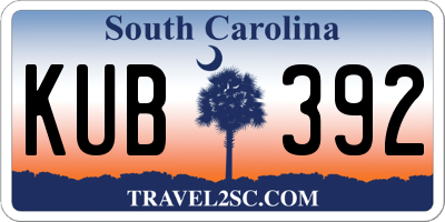 SC license plate KUB392