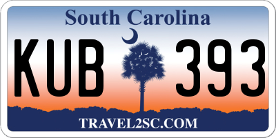 SC license plate KUB393