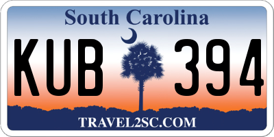 SC license plate KUB394