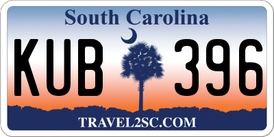 SC license plate KUB396