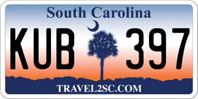 SC license plate KUB397