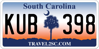 SC license plate KUB398