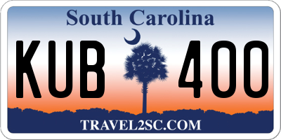SC license plate KUB400