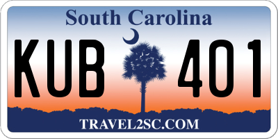 SC license plate KUB401