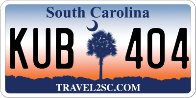 SC license plate KUB404