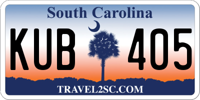 SC license plate KUB405