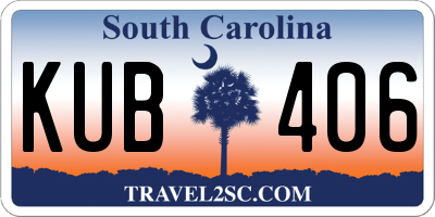 SC license plate KUB406