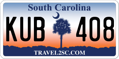 SC license plate KUB408