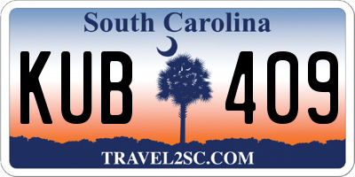 SC license plate KUB409