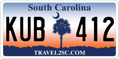 SC license plate KUB412