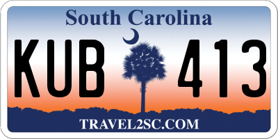 SC license plate KUB413