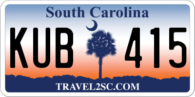 SC license plate KUB415