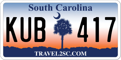 SC license plate KUB417