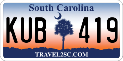 SC license plate KUB419
