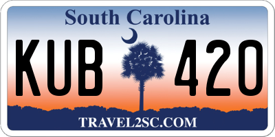 SC license plate KUB420