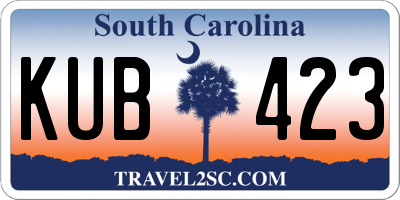 SC license plate KUB423