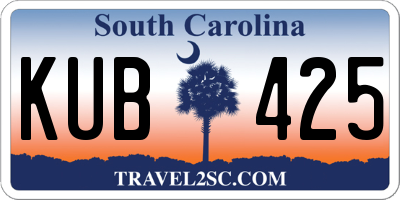 SC license plate KUB425