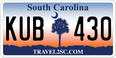 SC license plate KUB430