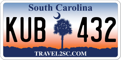 SC license plate KUB432