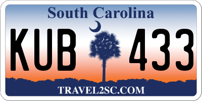 SC license plate KUB433