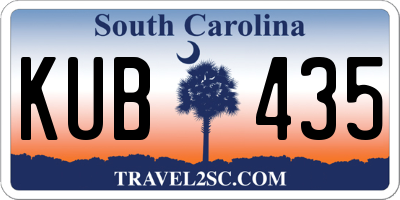 SC license plate KUB435