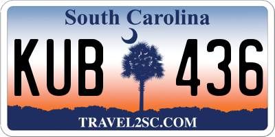 SC license plate KUB436