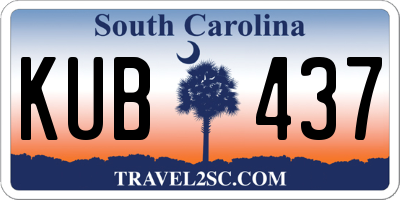 SC license plate KUB437