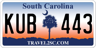 SC license plate KUB443