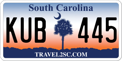 SC license plate KUB445