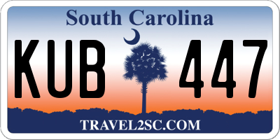 SC license plate KUB447