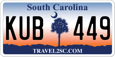 SC license plate KUB449