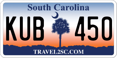 SC license plate KUB450