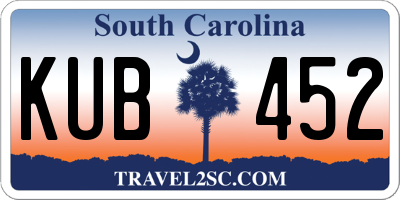 SC license plate KUB452