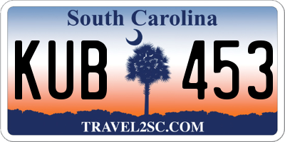 SC license plate KUB453