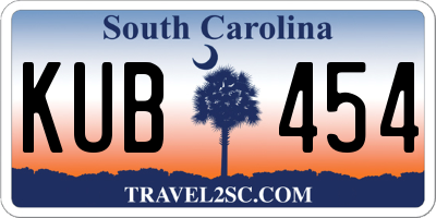 SC license plate KUB454