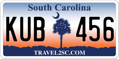SC license plate KUB456