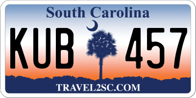 SC license plate KUB457