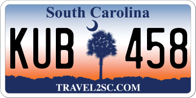 SC license plate KUB458
