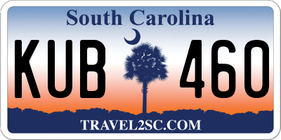 SC license plate KUB460