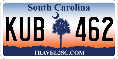 SC license plate KUB462