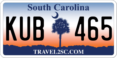 SC license plate KUB465