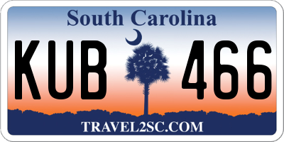 SC license plate KUB466