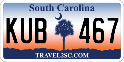 SC license plate KUB467