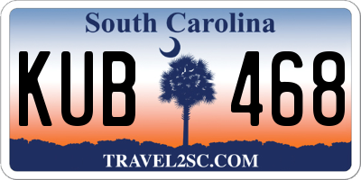 SC license plate KUB468