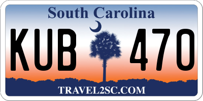 SC license plate KUB470
