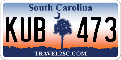 SC license plate KUB473