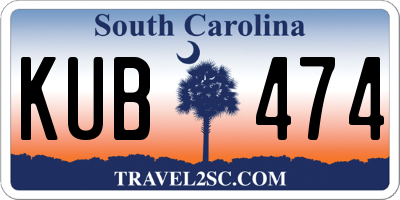 SC license plate KUB474