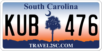 SC license plate KUB476
